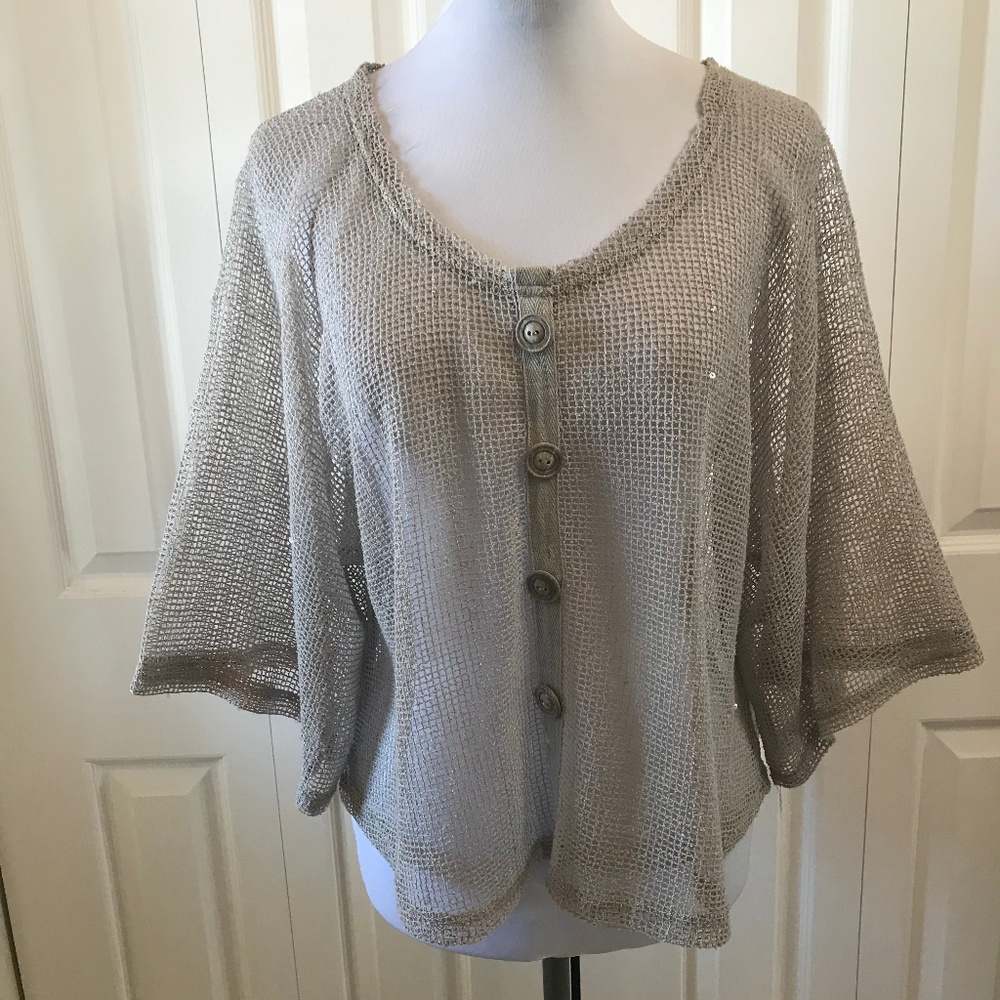Noelle Pop Over Mess Sparkle Top OSFA 49" Bust